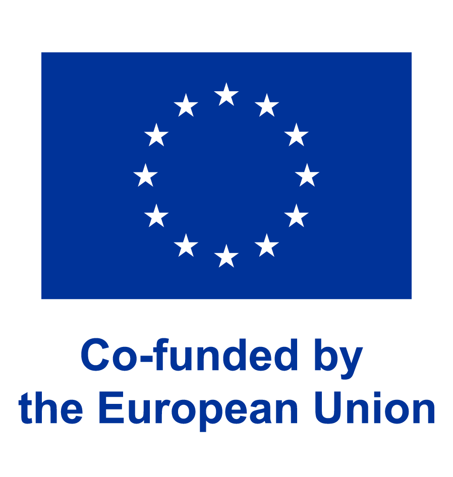 EU:n lippu ja teksti: co-founded by the European Union